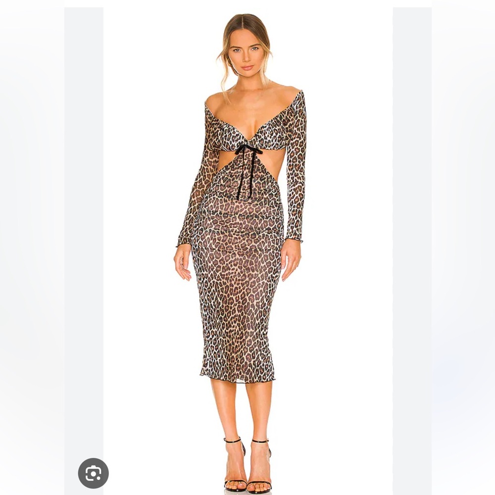 Majorelle leopard cut out maxi from revolve. Worn once